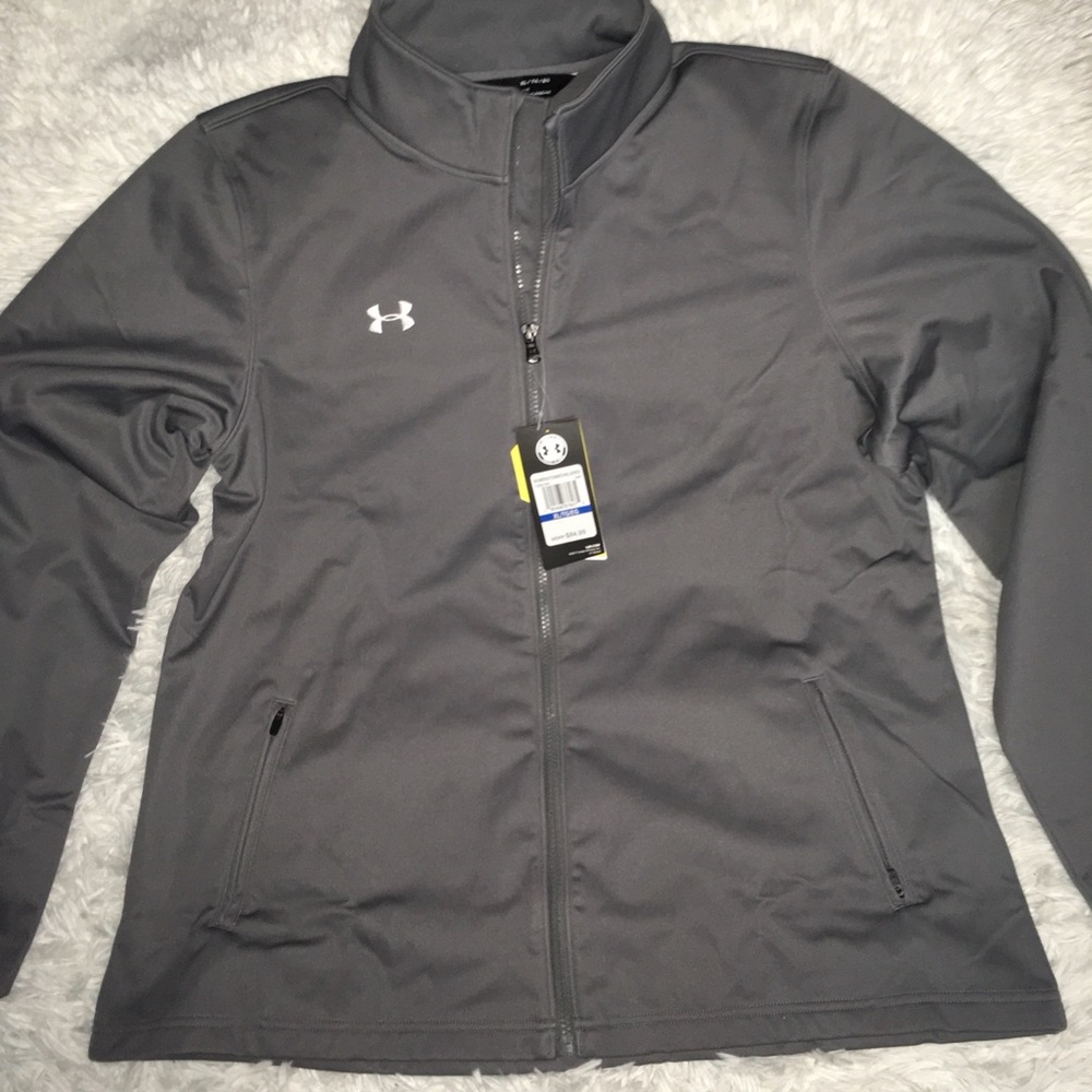 Under Armour Dark Gray Full ZIP Mens Jacket Heavy sz XL Storm Proof